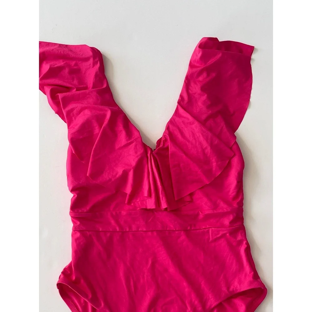 Trina Turk Piece Ruffle One Piece Size‎ 8 - Picture 3 of 6